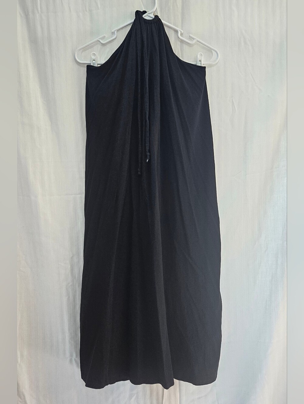 Old Navy Halter Dress - Black Tie Shelf Bra Slit - Size L Large